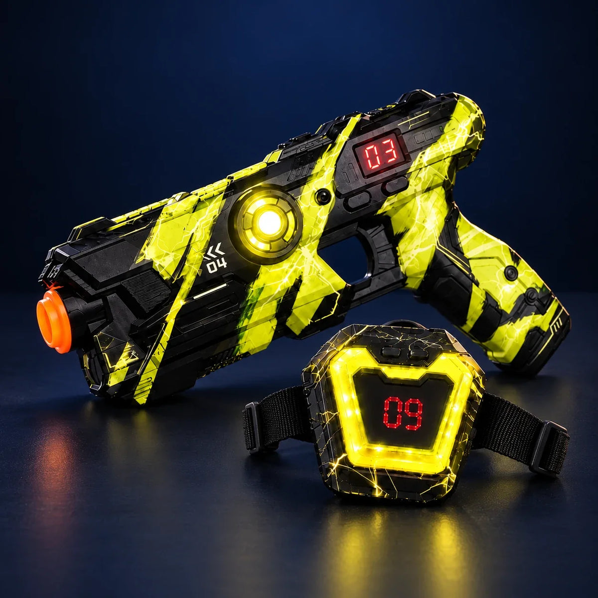 Gamezy yellow blaster and chest target